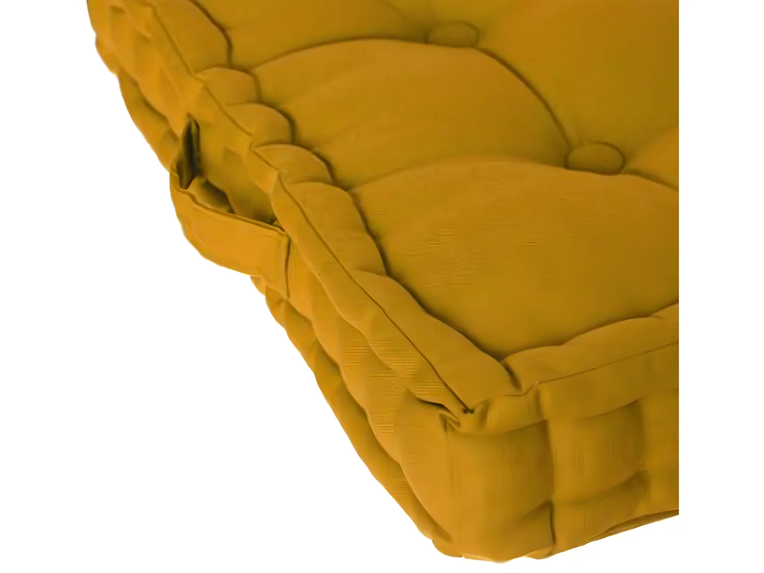 Lot de 2 coussins de sol en coton, coloris ocre - Dim : L 40 x l 40 x H 8 cm