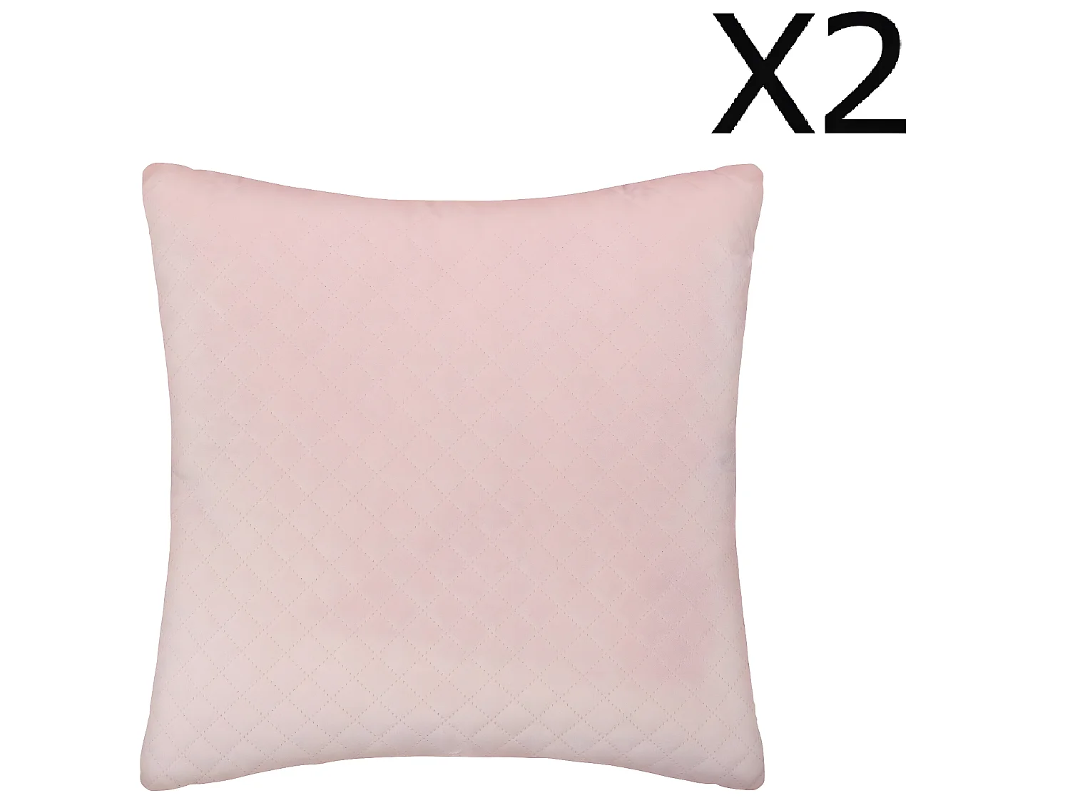 Lot de 2 Coussins rose en velours - 40 x 40 cm