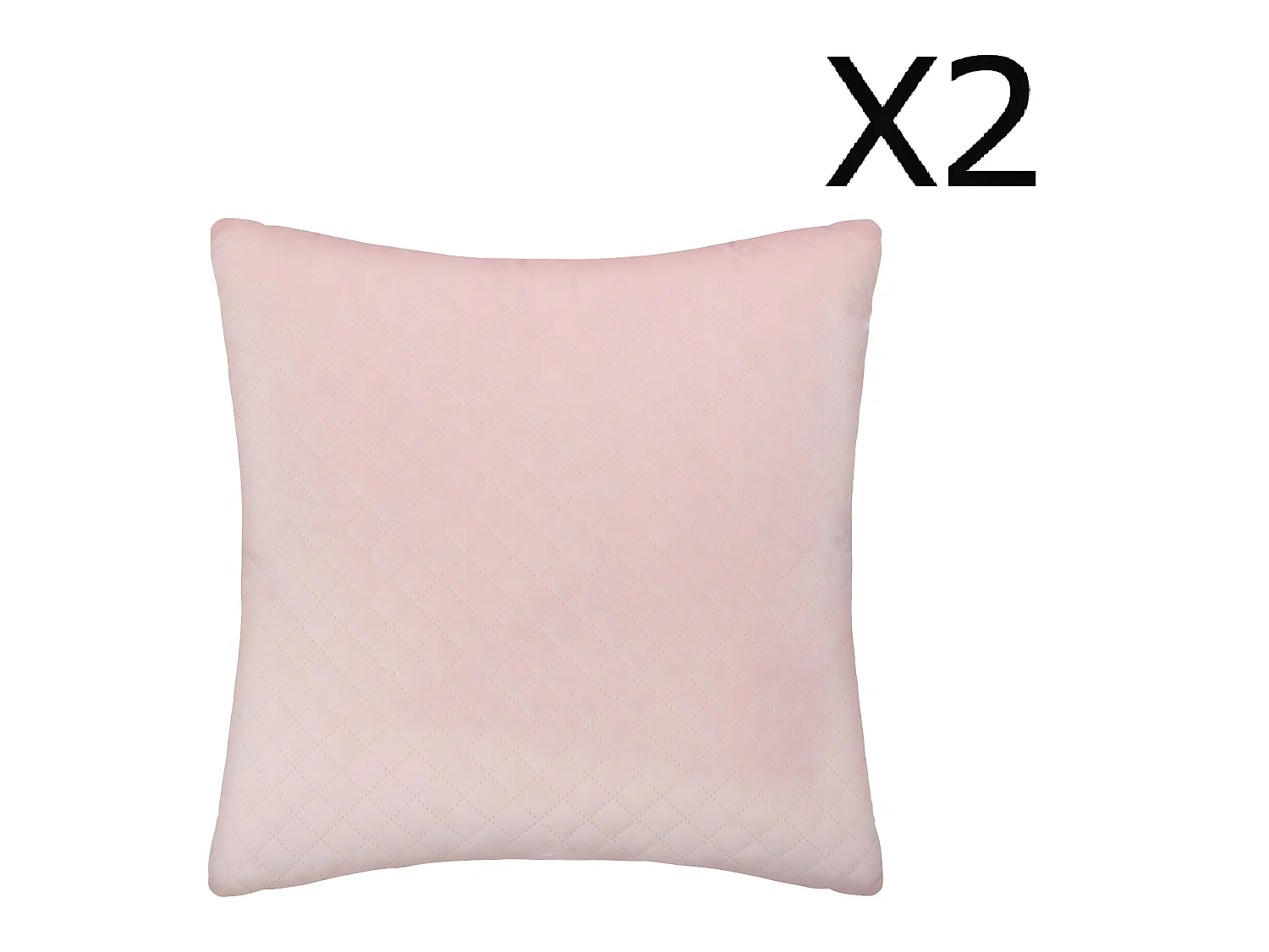 Lot de 2 Coussins rose en velours - 40 x 40 cm