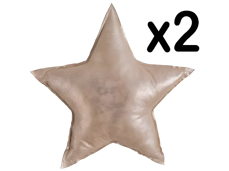 Lot de 2 coussins Star coloris doré en Polyester - Dim : 40 x 40 cm