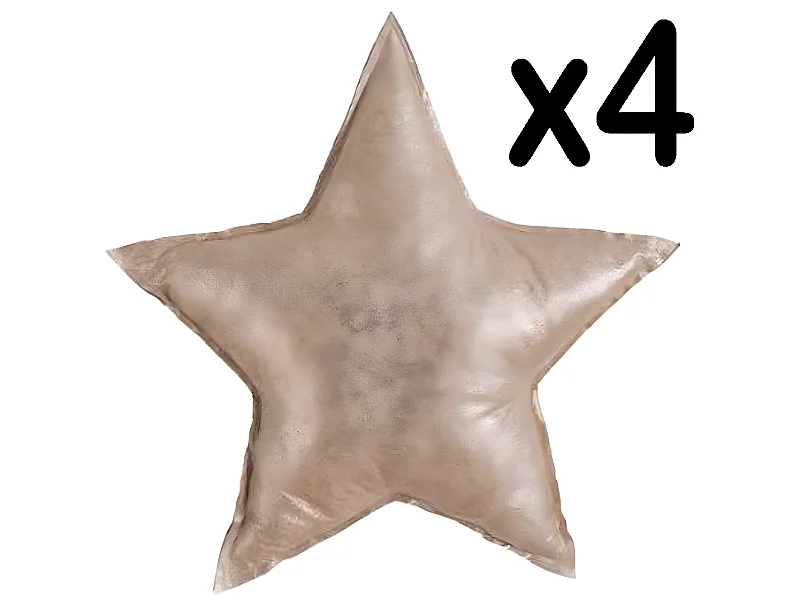Lot de 4 coussins Star coloris doré en Polyester - Dim : 40 x 40 cm