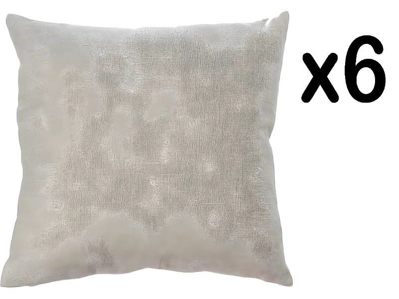 Lot de 6 coussins carrés en Polyester coloris beige - Dim : L40 x l40 cm