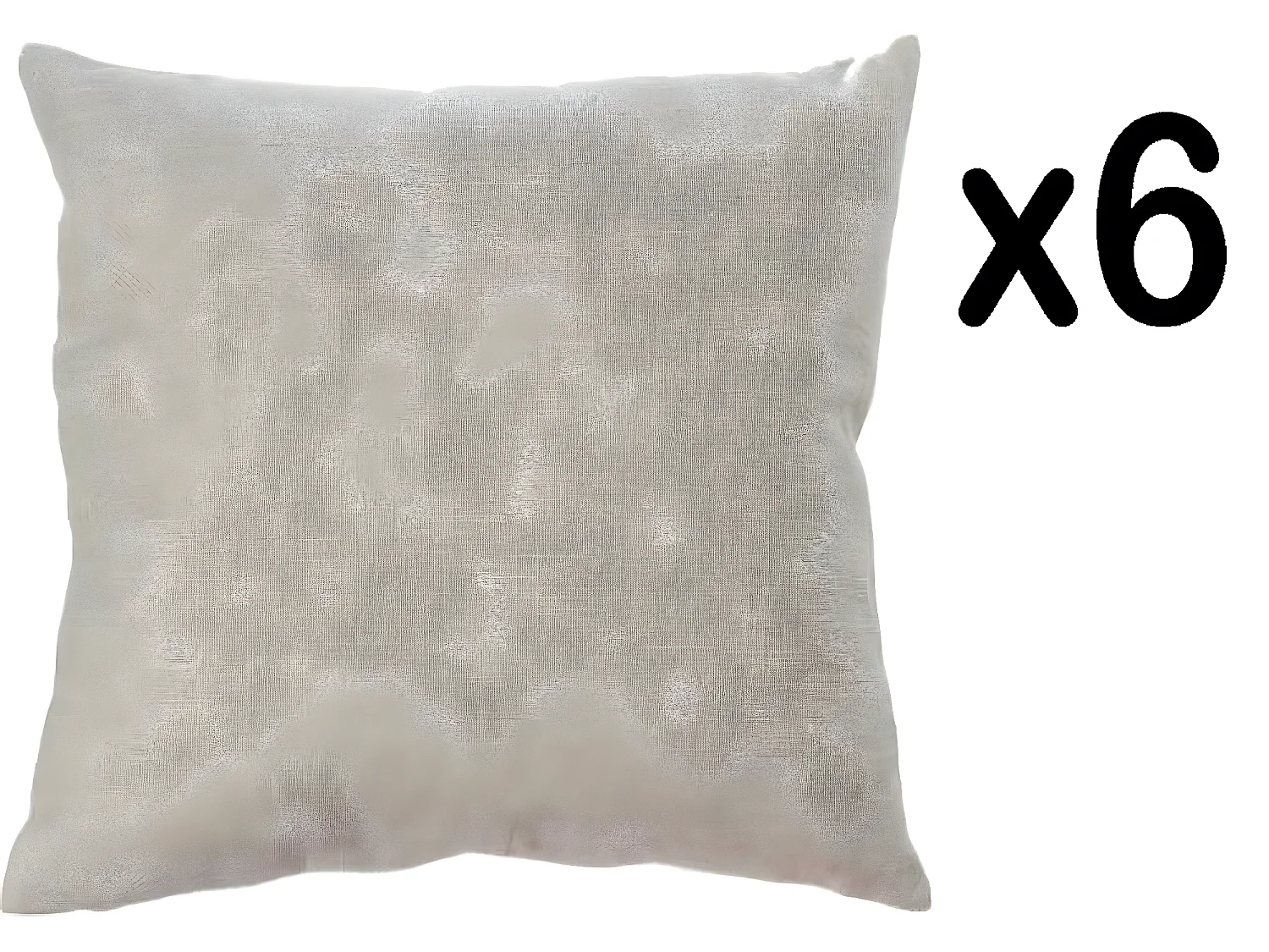 Lot de 6 coussins carrés en Polyester coloris beige - Dim : L40 x l40 cm