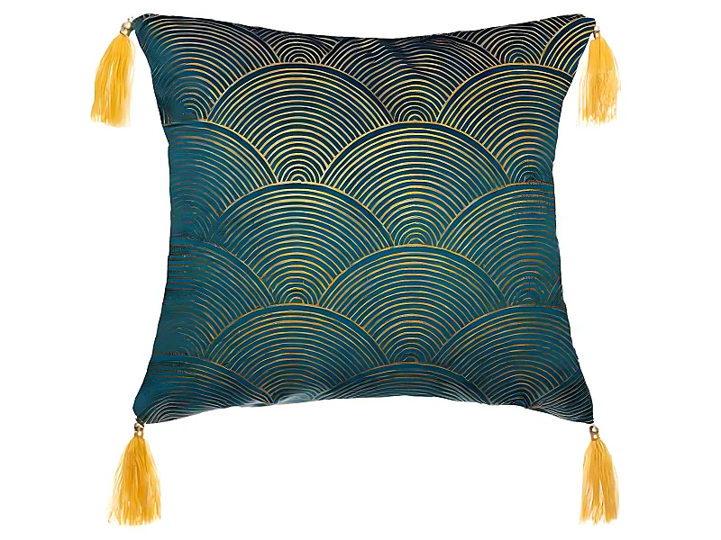 Lot de 2 coussins en polyester coloris bleu - L. 40 x l. 40 cm