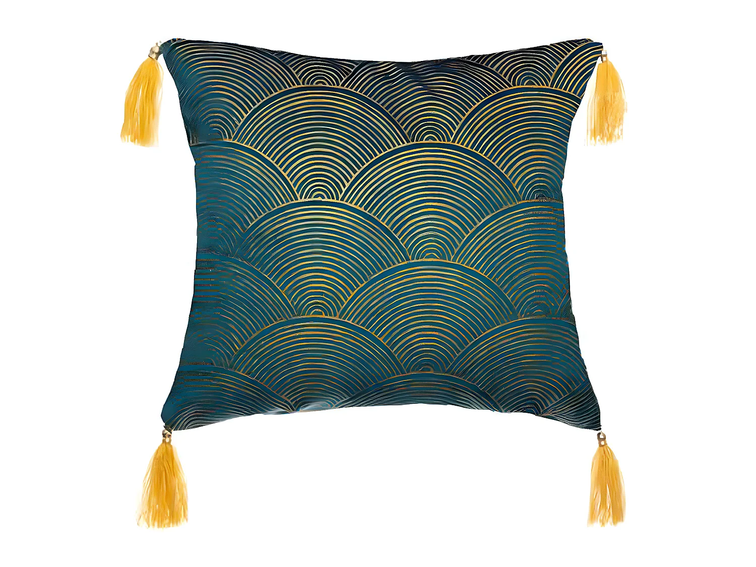 Lot de 2 coussins en polyester coloris bleu - L. 40 x l. 40 cm