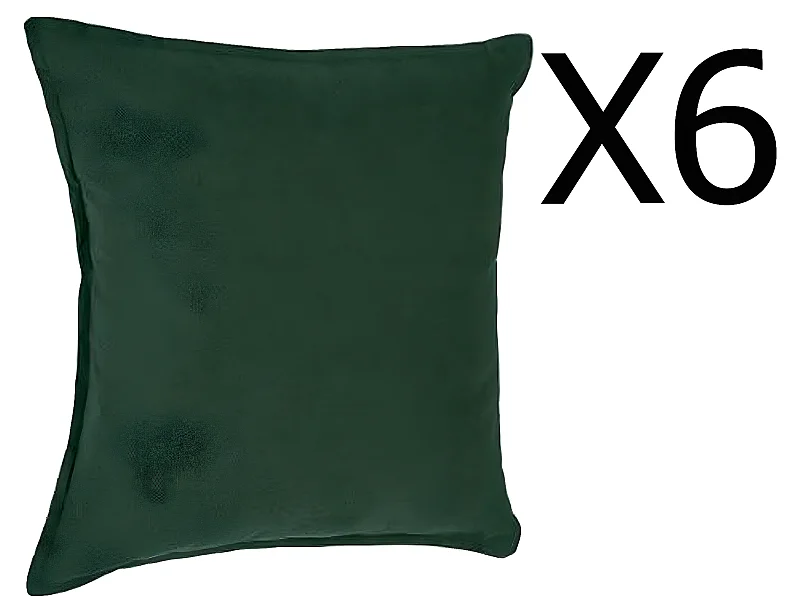 Lot de 6 coussins en polyester coloris vert - Dim : L. 45 x l. 45 cm