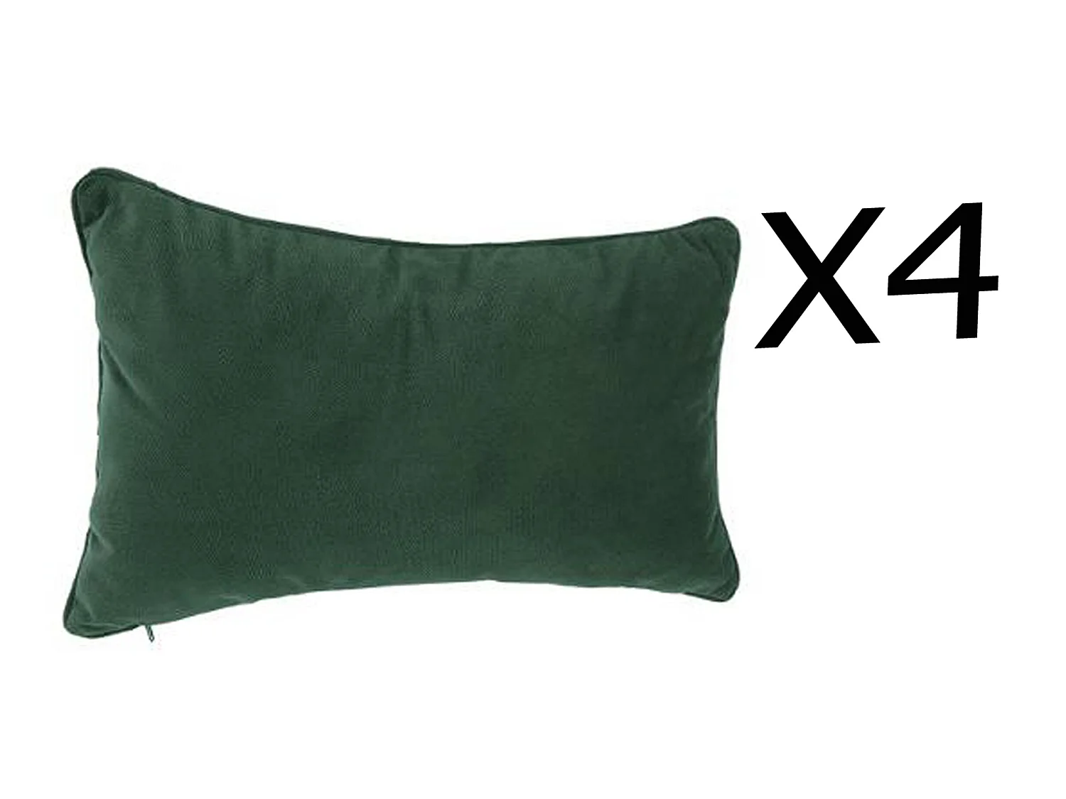 Lot de 4 coussins rectangulaires 100% polyester coloris vert - Dim : L.50 x l.30 cm