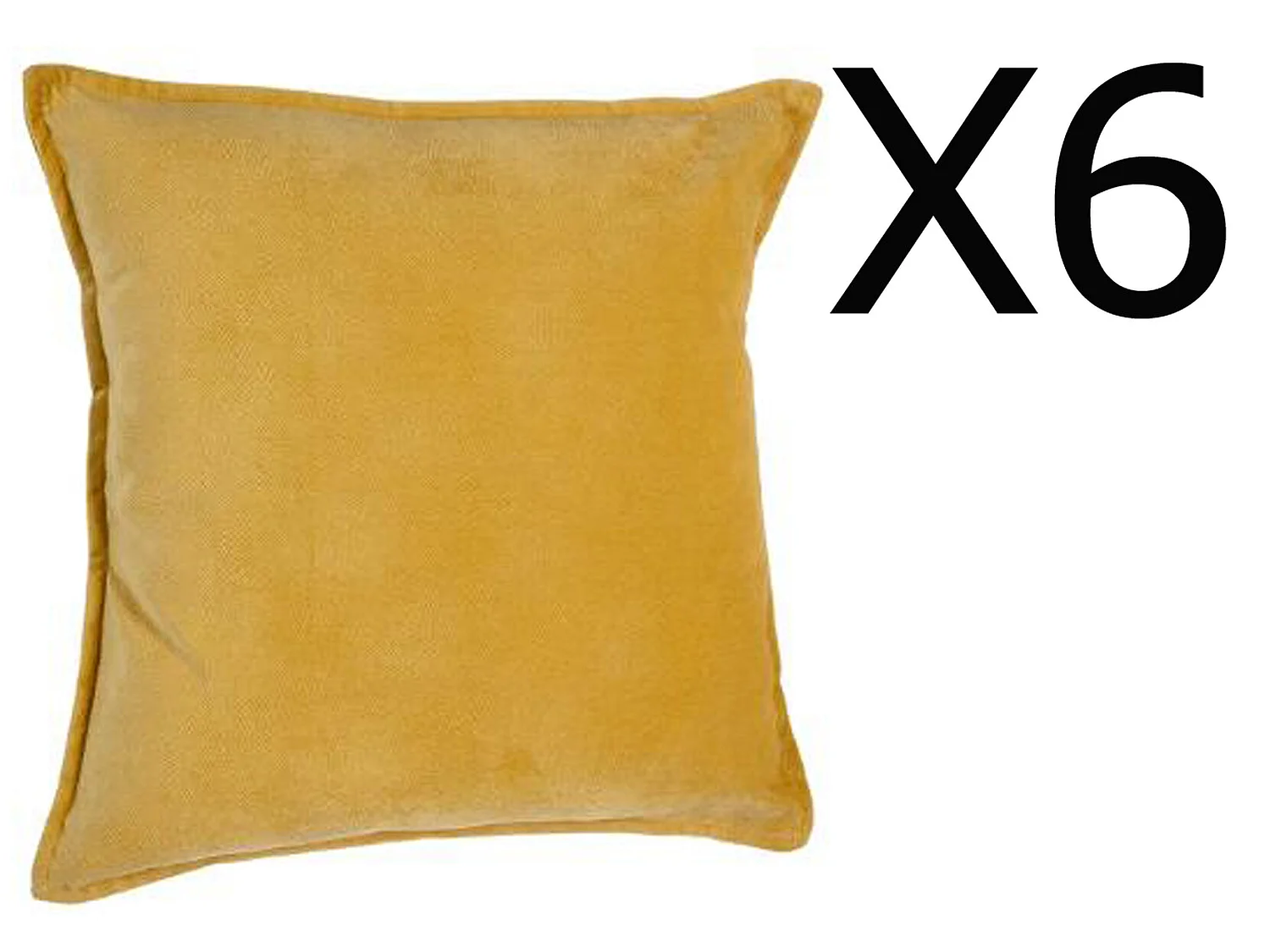 Lot de 6 coussins en polyester coloris ocre - Dim : L.45 x l.45 cm