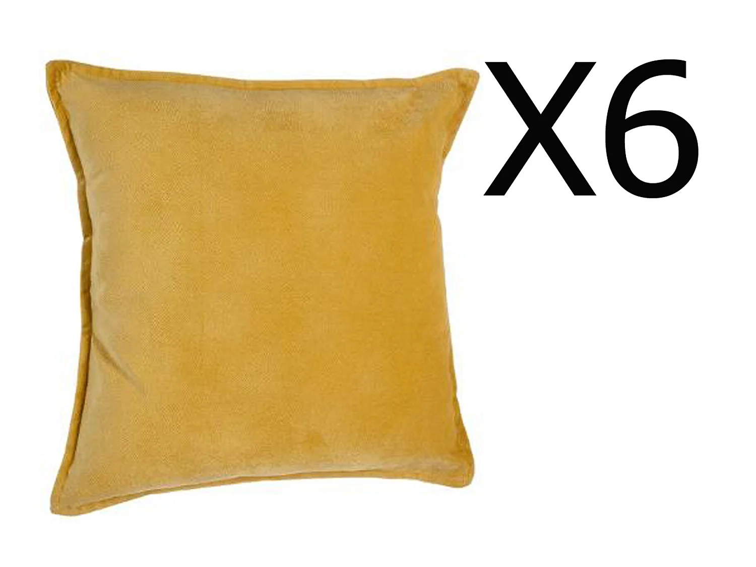 Lot de 6 coussins en polyester coloris ocre - Dim : L.45 x l.45 cm