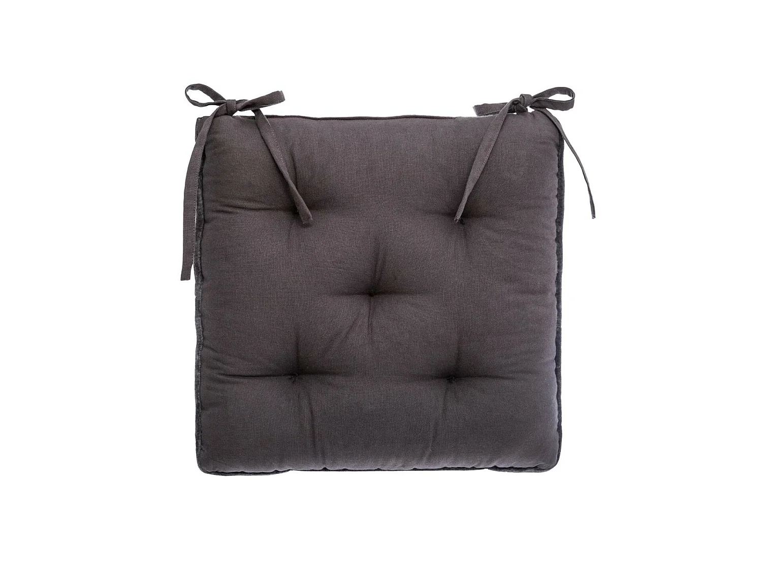 Lot de 4 galettes de chaises en velours coloris gris foncé - L. 38 x l. 38 cm