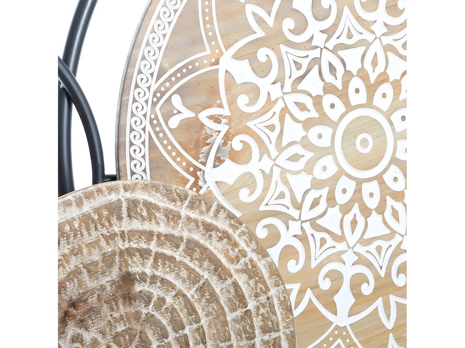 Décoration murale en métal et bois - L. 98 x l. 7,5 x H.49,5 cm