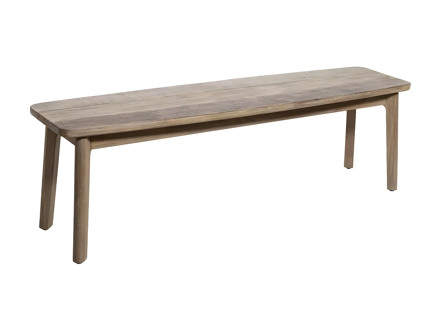 Banc coloris beige en bois d'acacia - L. 150 x l. 37 x H. 45 cm