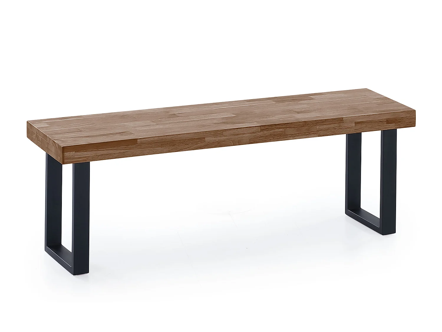 Banc d'assise coloris chêne américain / pieds noir - Largeur 120 x Profondeur 47 cm x Hauteur 34 cm
