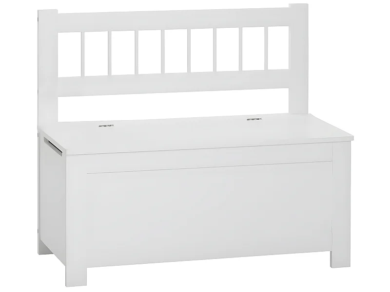 Banc / coffre à jouets en bois coloris blanc - L.74 x l.34 x H.64 cm