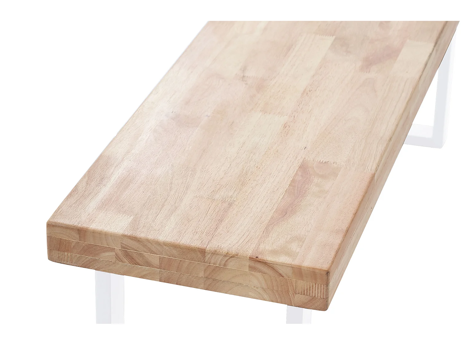 Banc d'assise coloris chêne nordique / pieds blanc - L 120 x P 34 x H 47 cm.