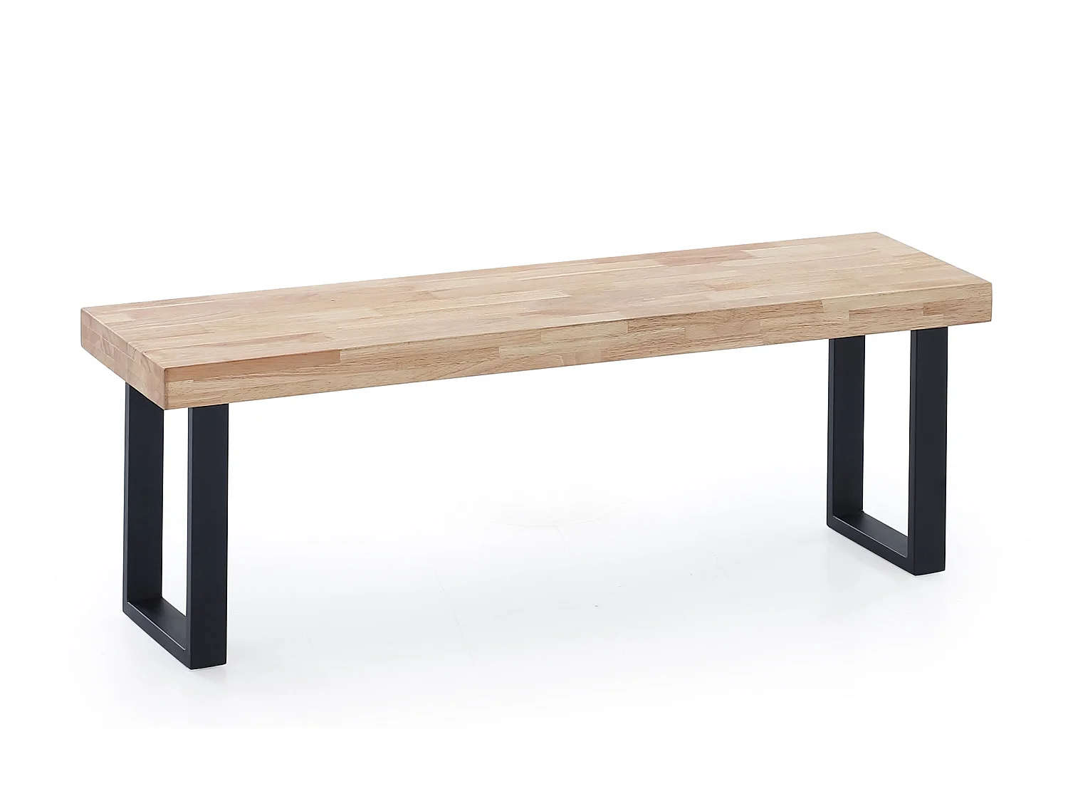 Banc d'assise coloris chêne nordique / pieds noir - L 120 x P 34 x H 47 cm