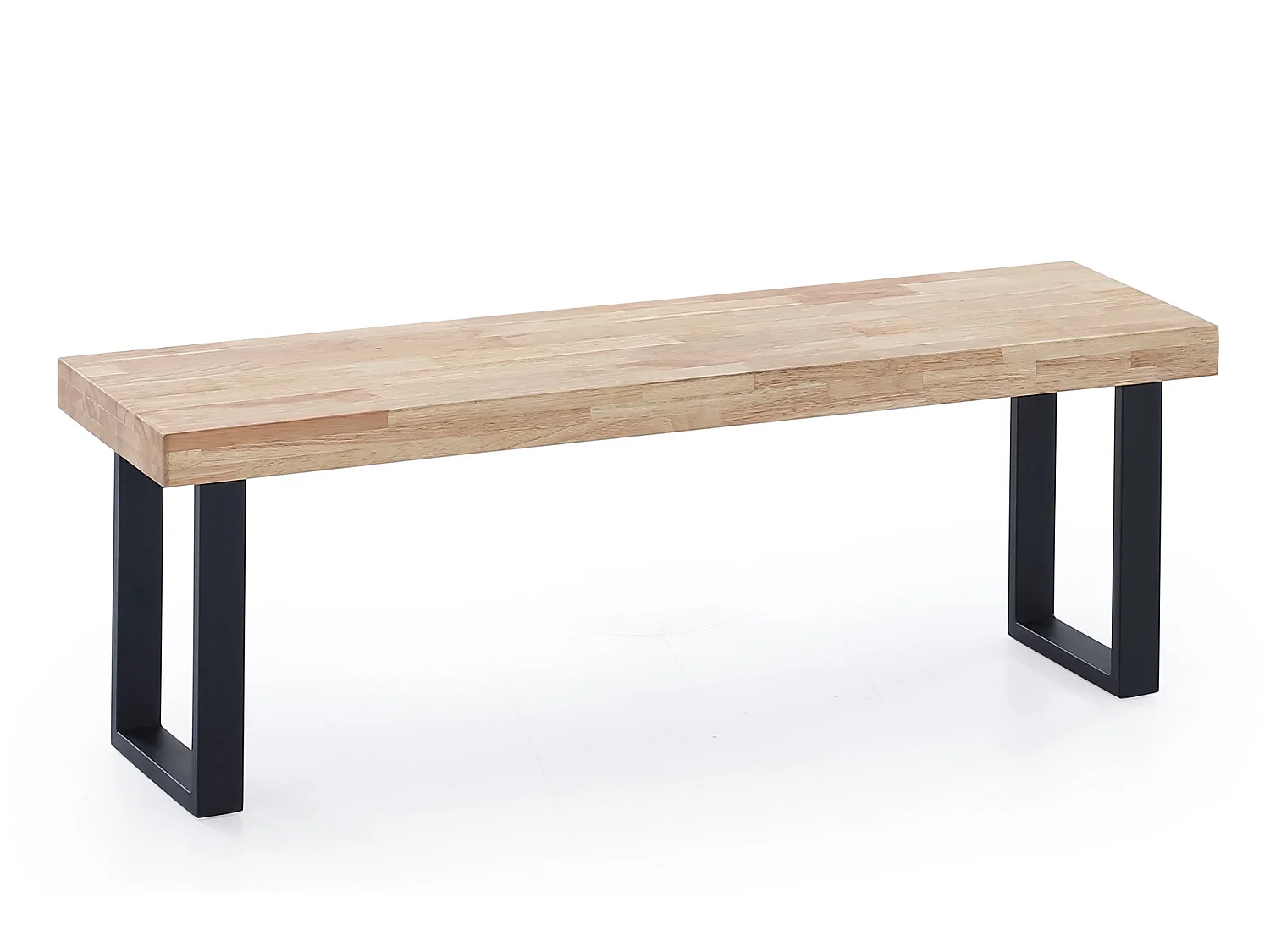 Banc d'assise coloris chêne nordique / pieds noir - L 120 x P 34 x H 47 cm