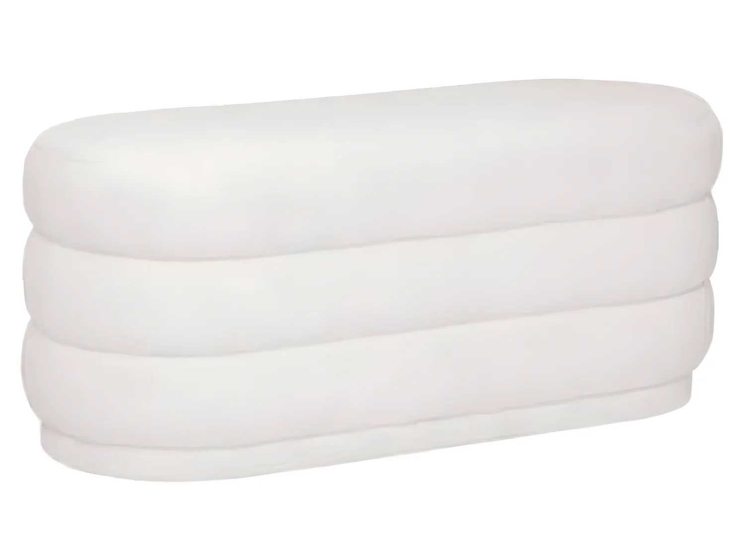 Banc en bois / PU coloris blanc - Longueur 100 x Profondeur 40 x Hauteur 42 cm