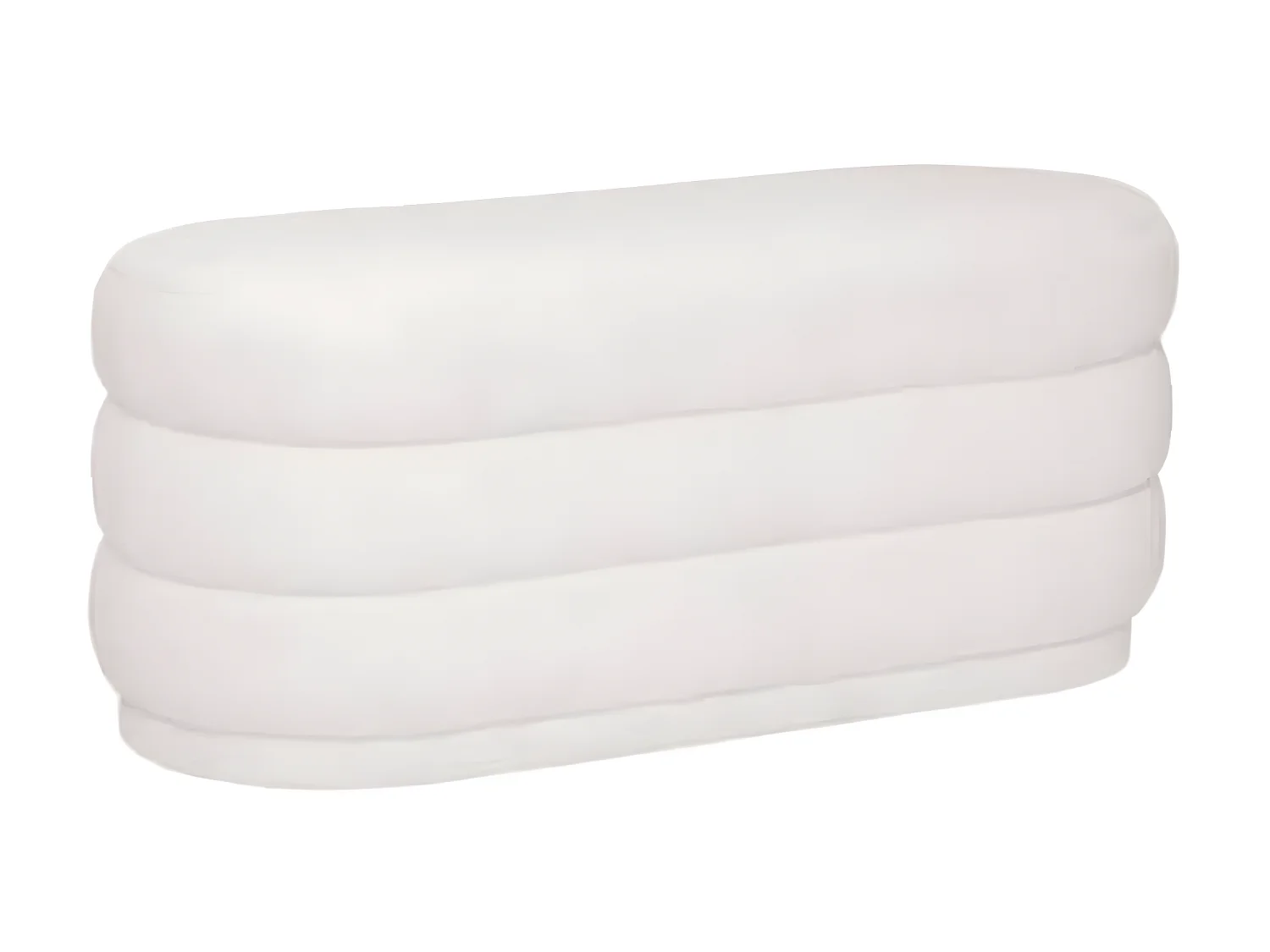 Banc en bois / PU coloris blanc - Longueur 100 x Profondeur 40 x Hauteur 42 cm