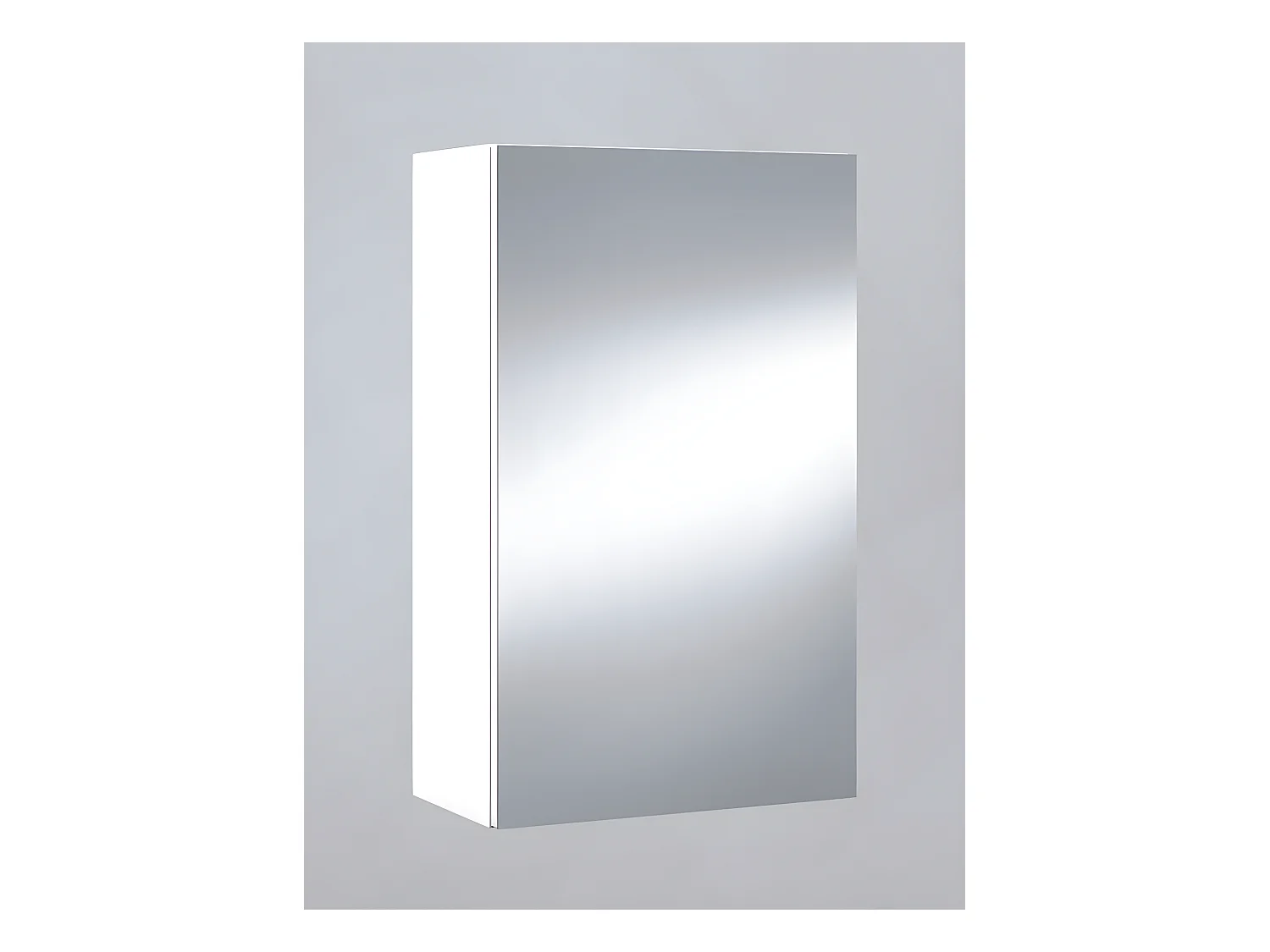 Miroir de salle de bain avec rangements 1 porte en blanc brillant, 65 x 40 x 21 cm