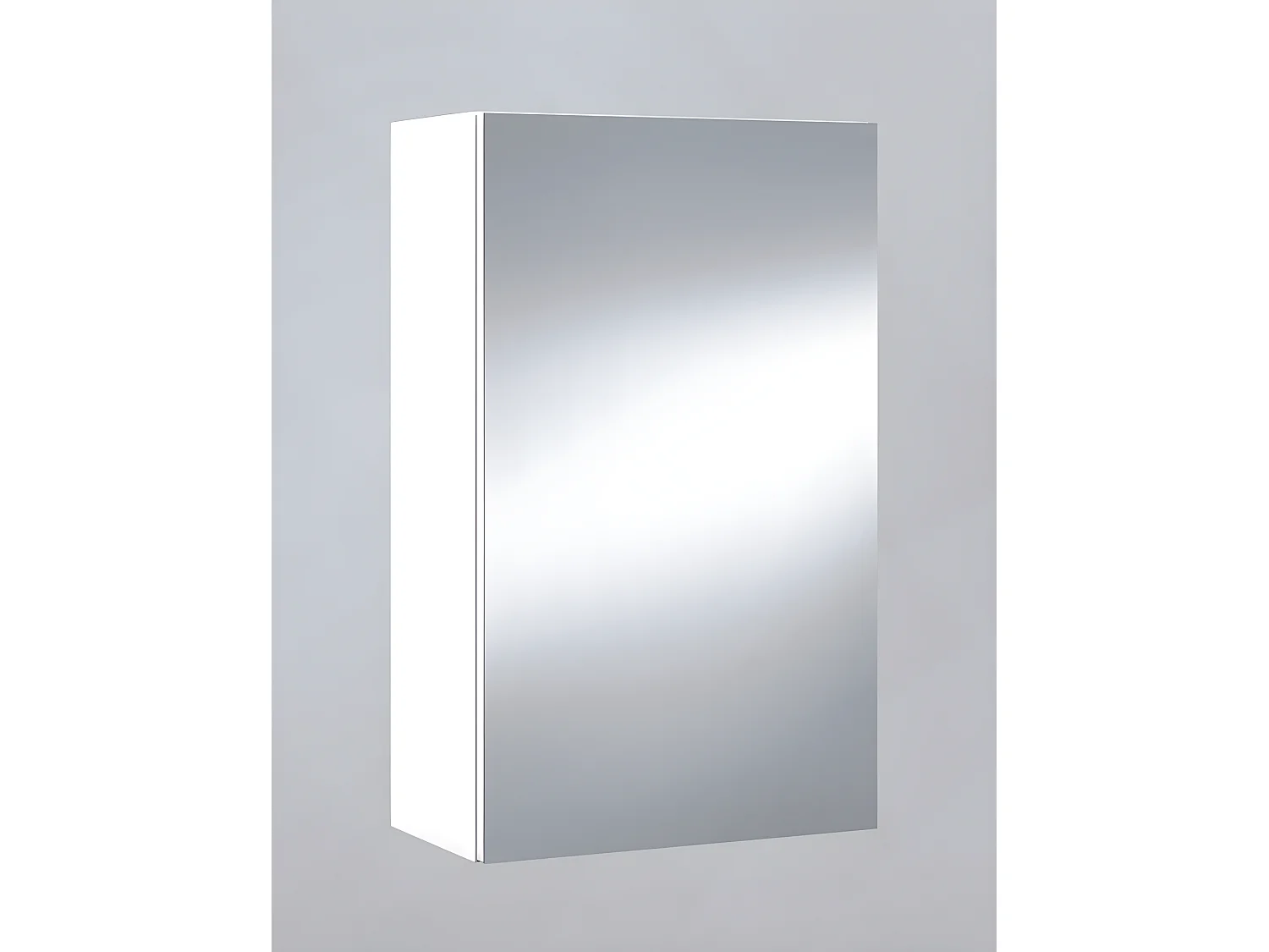 Miroir de salle de bain avec rangements 1 porte en blanc brillant, 65 x 40 x 21 cm
