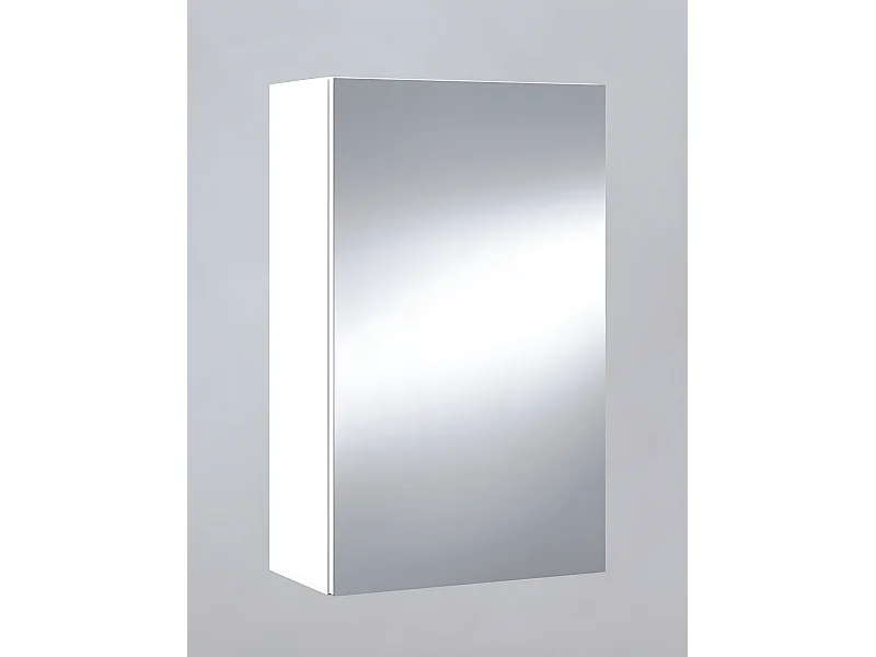 Miroir de salle de bain avec rangements 1 porte en blanc brillant, 65 x 40 x 21 cm
