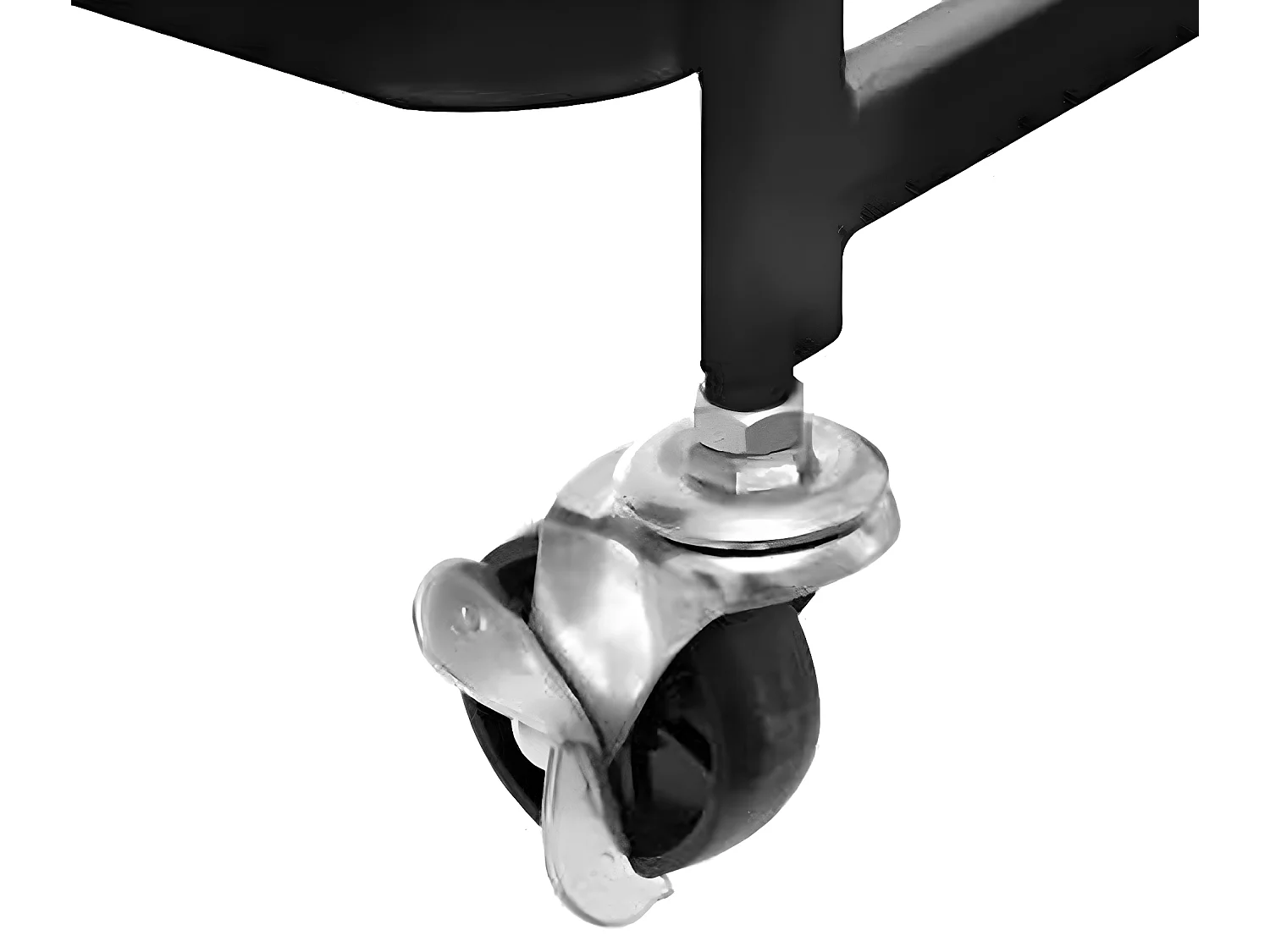 Desserte meuble de cuisine en métal à 3 étages coloris noir - Longueur 51 x Profondeur 29,5 x Hauteur 76 cm