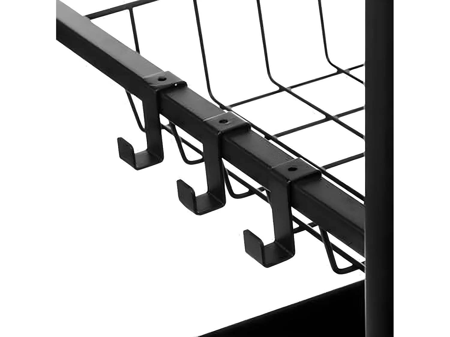 Desserte meuble de cuisine en acier coloris noir - Longueur 60,5 x Profondeur 40,5 x Hauteur 79,5 cm