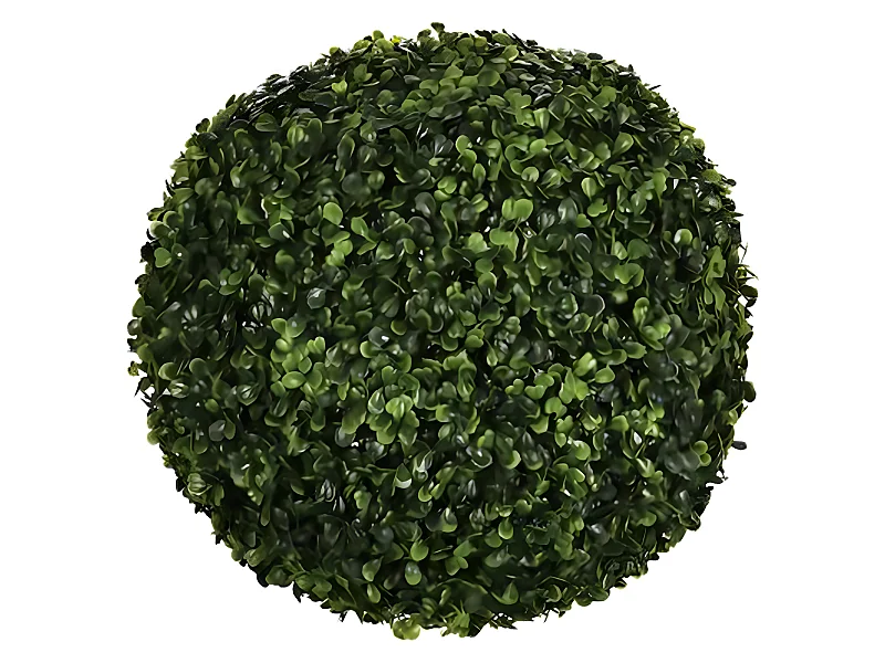 Boule de buis artificielle coloris vert en Polyéthylène - diamètre 38/36 cm