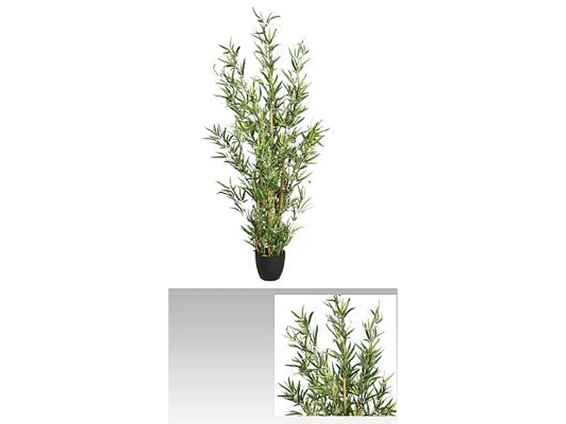 Plante artificielle " Bambou " en POLYESTER + FER + BAMBOU + POLYETHYL - Dim : H 120 cm