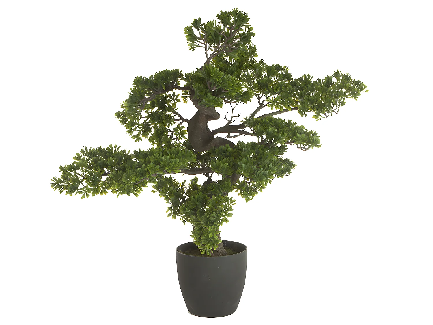Bonsai artificiel géant avec pot en PLASTIQUE/CIMENT - Dim : H 80 x L 80 x P 60 cm