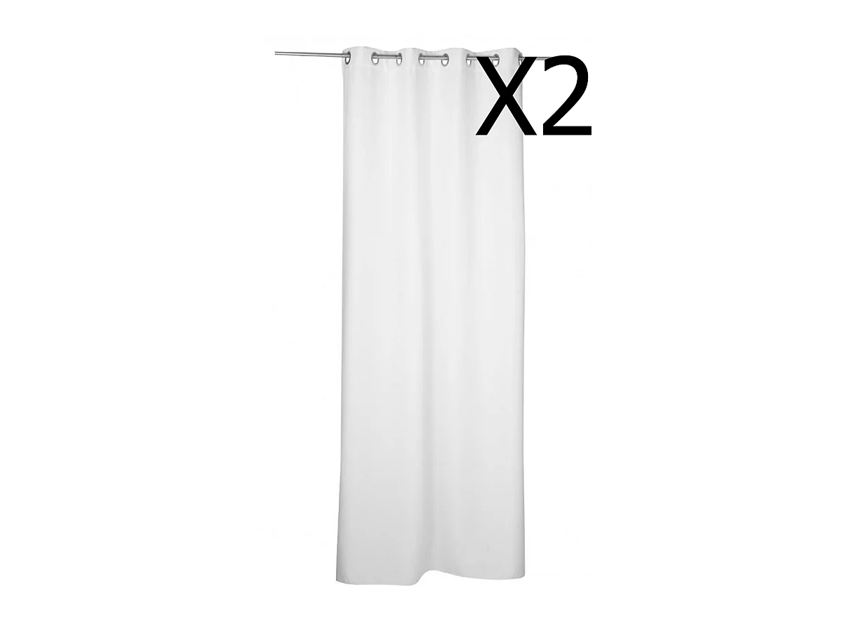 Lot de 2 rideaux occultant coloris Ivoire - Dim : 140 X 260 cm
