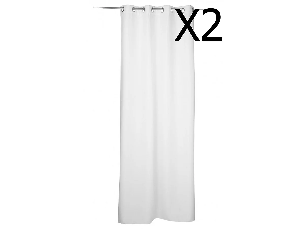 Lot de 2 rideaux occultant coloris Ivoire - Dim : 140 X 260 cm