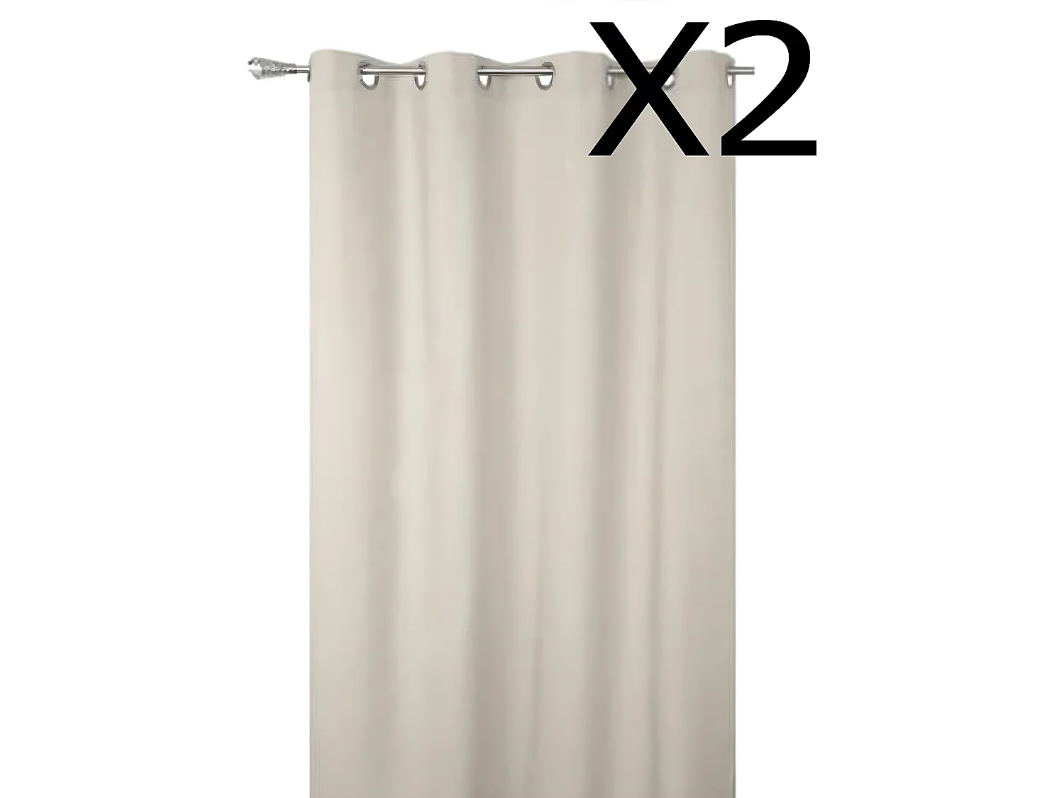 Lot de 2 rideaux occultant coloris GRIS - Dim : 140 X 260 cm .