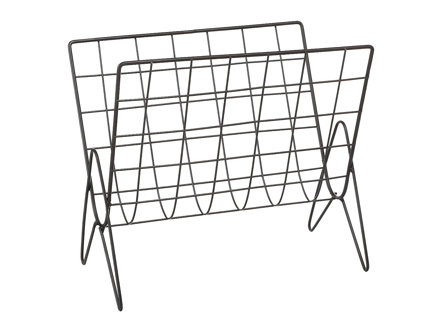 Porte-revue en métal coloris noir - Dim : L.35,5 x l.32 x H.18 cm