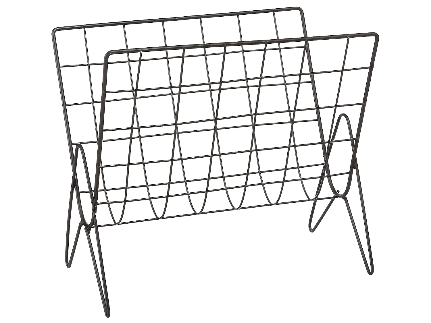 Porte-revue en métal coloris noir - Dim : L.35,5 x l.32 x H.18 cm