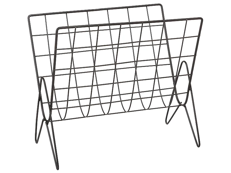 Porte-revue en métal coloris noir - Dim : L.35,5 x l.32 x H.18 cm