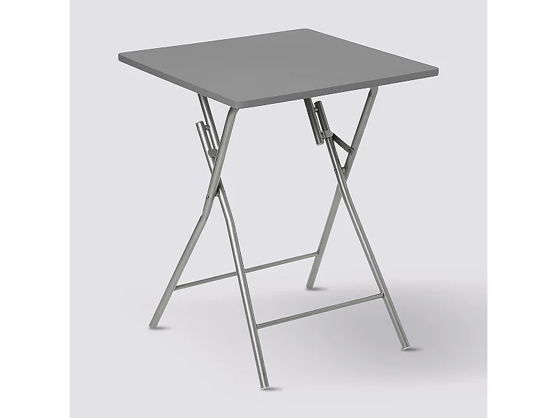 Table Pliante Grise, 60 x 60 x 75 cm