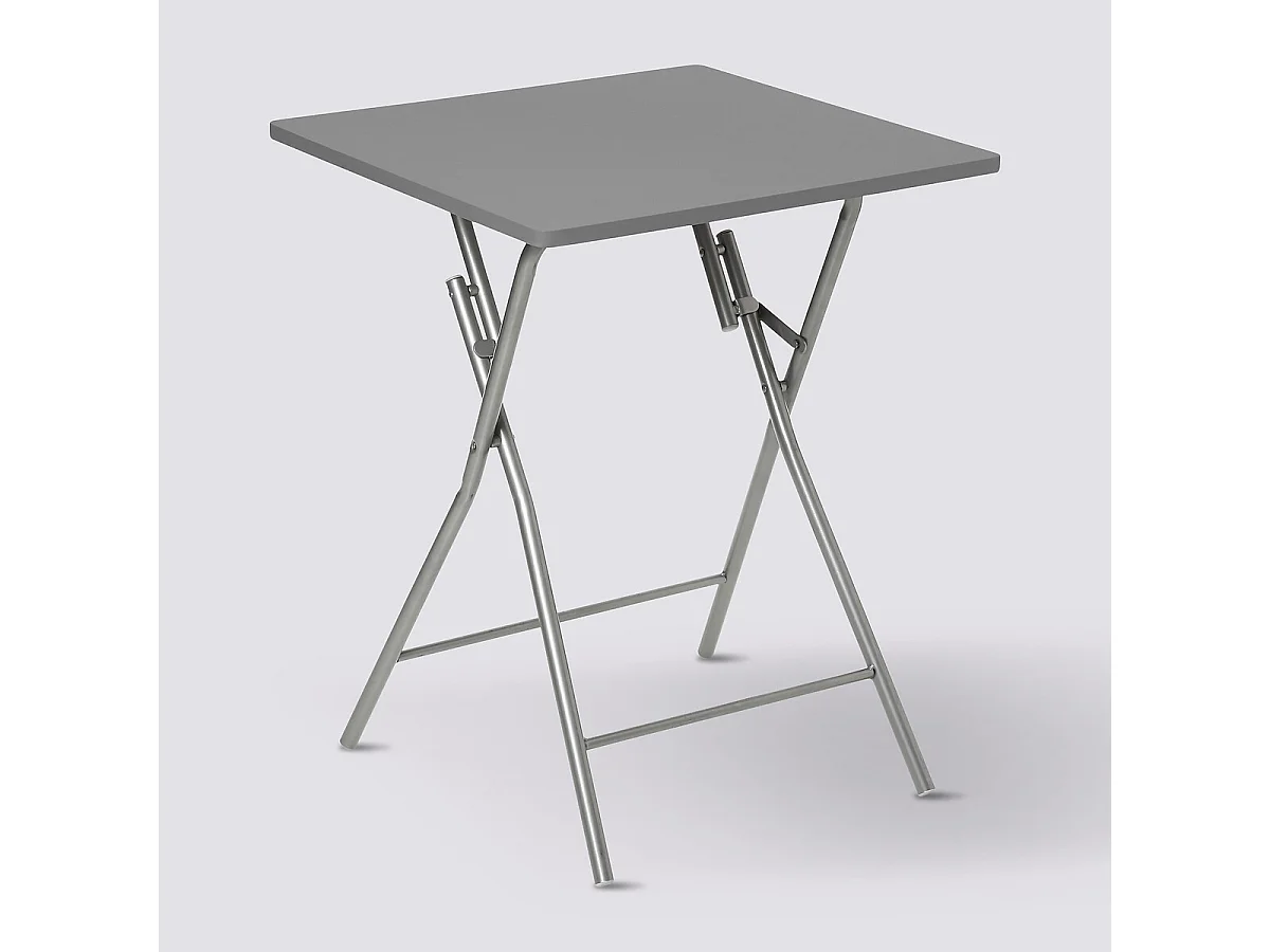 Table Pliante Grise, 60 x 60 x 75 cm