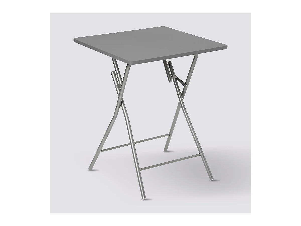 Table Pliante Grise, 60 x 60 x 75 cm