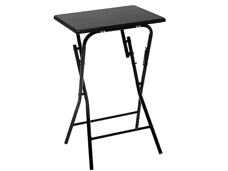 Table d'appoint pliante en MDF et métal coloris noir - L.48 x l.38 x H.64 cm