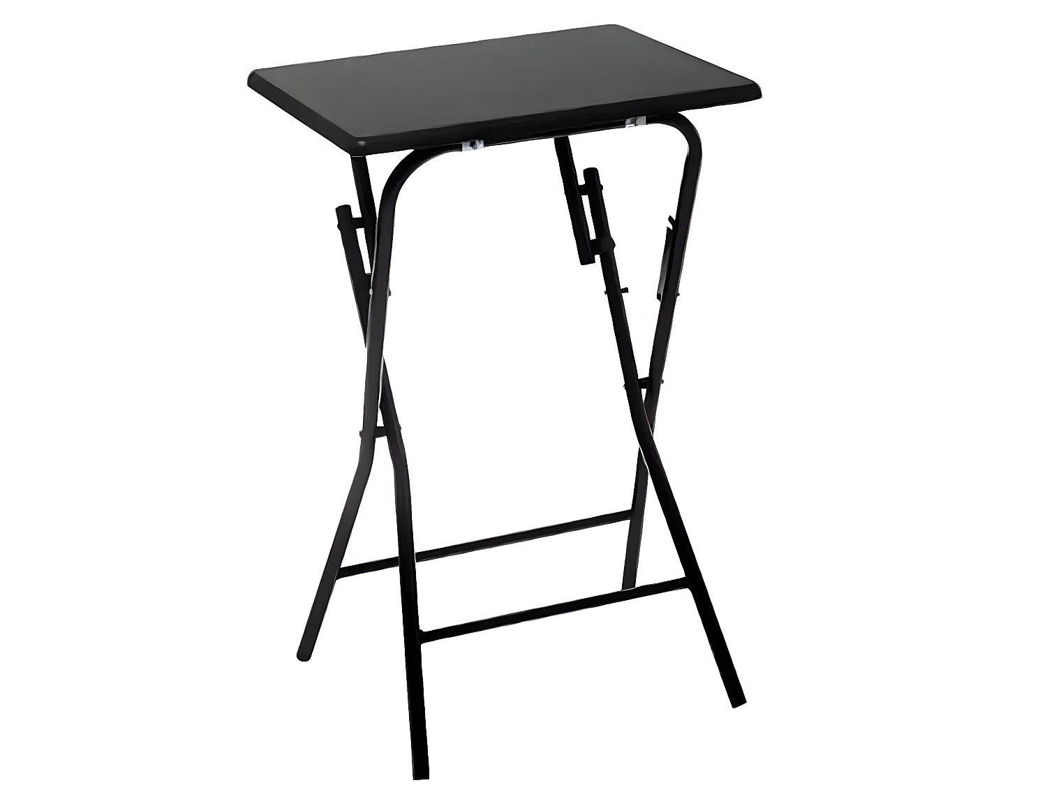 Table d'appoint pliante en MDF et métal coloris noir - L.48 x l.38 x H.64 cm