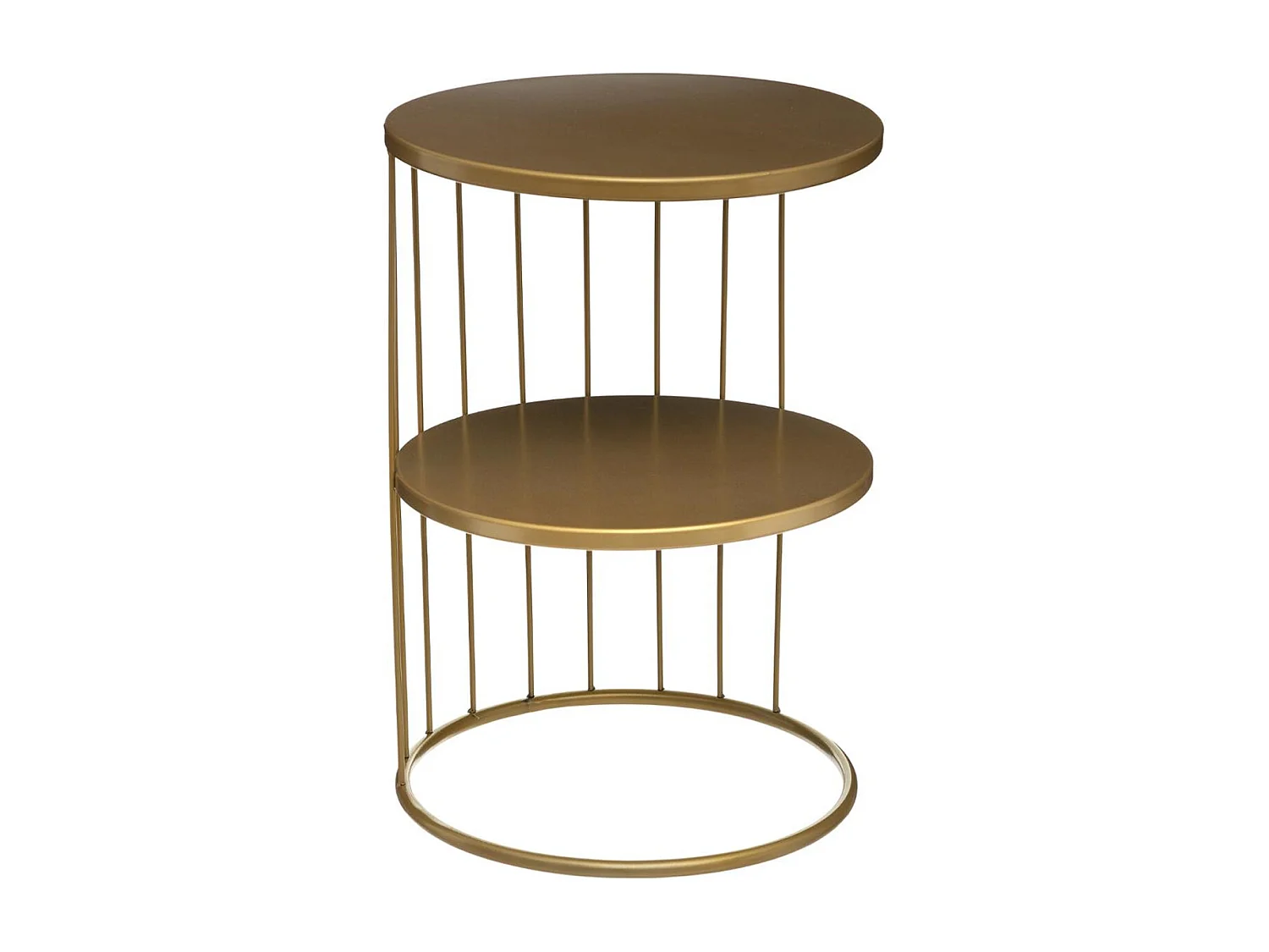 Table d'appoint en fer de couleur dorée - L.36 x l.36 x H.52 cm