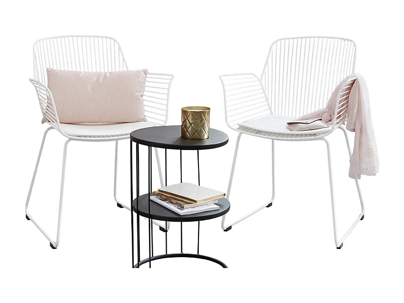 Table d'appoint en fer de couleur dorée - L.36 x l.36 x H.52 cm