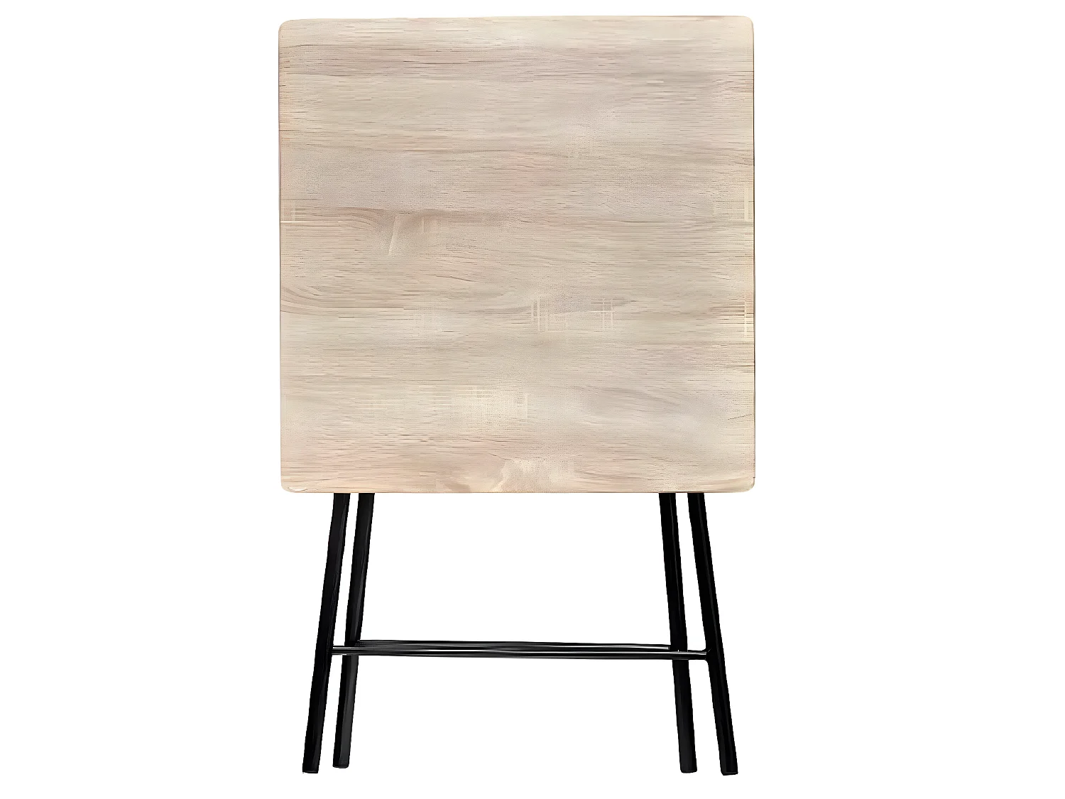 Table d'appoint pliante en métal coloris beige - L.60 x l.60 x H.75 cm