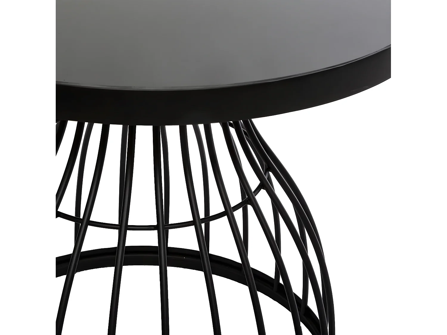 Table d'appoint coloris noir en verre - D. 55 x H. 48,5 cm