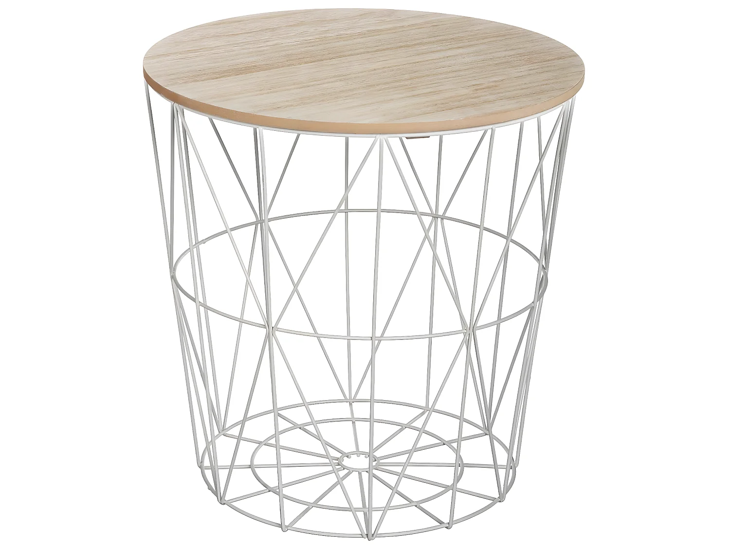 Table d'appoint en MDF et métal, gris - Dim : D.39,5 x H.41 cm