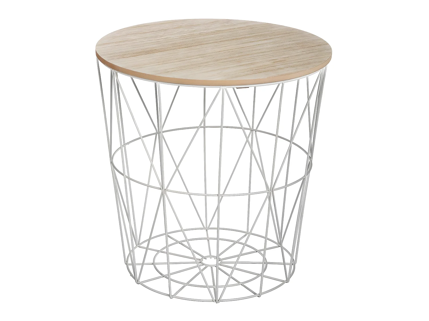 Table d'appoint en MDF et métal, gris - Dim : D.39,5 x H.41 cm
