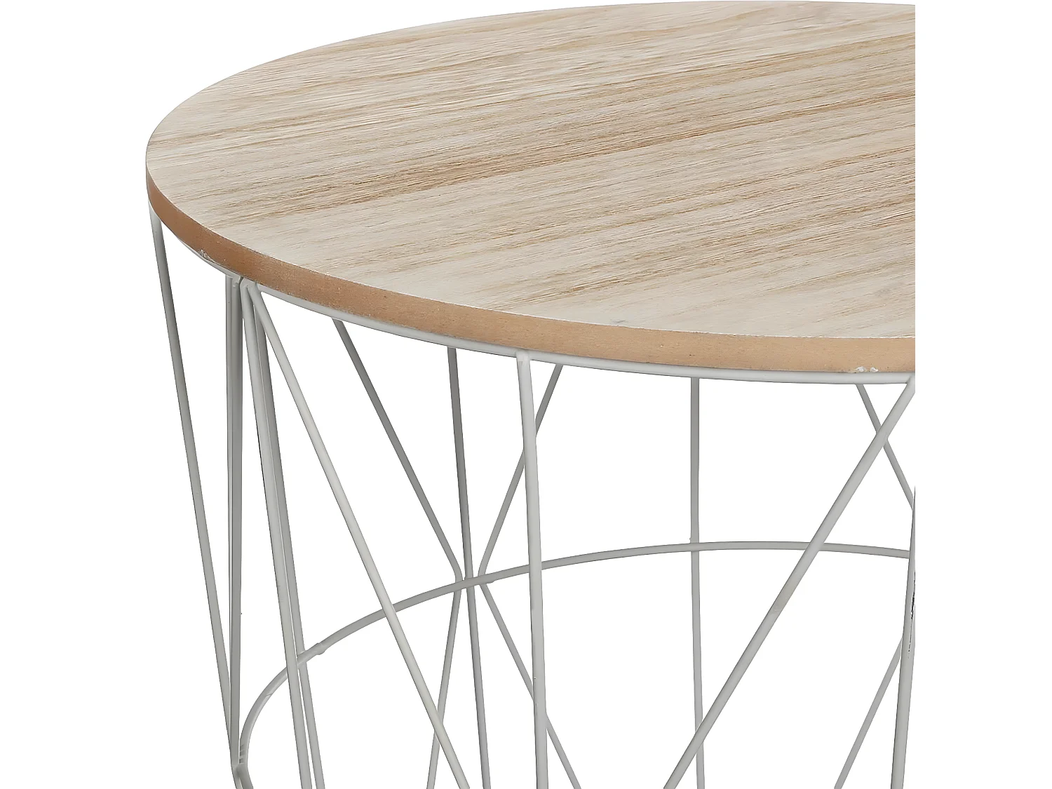 Table d'appoint en MDF et métal, gris - Dim : D.39,5 x H.41 cm