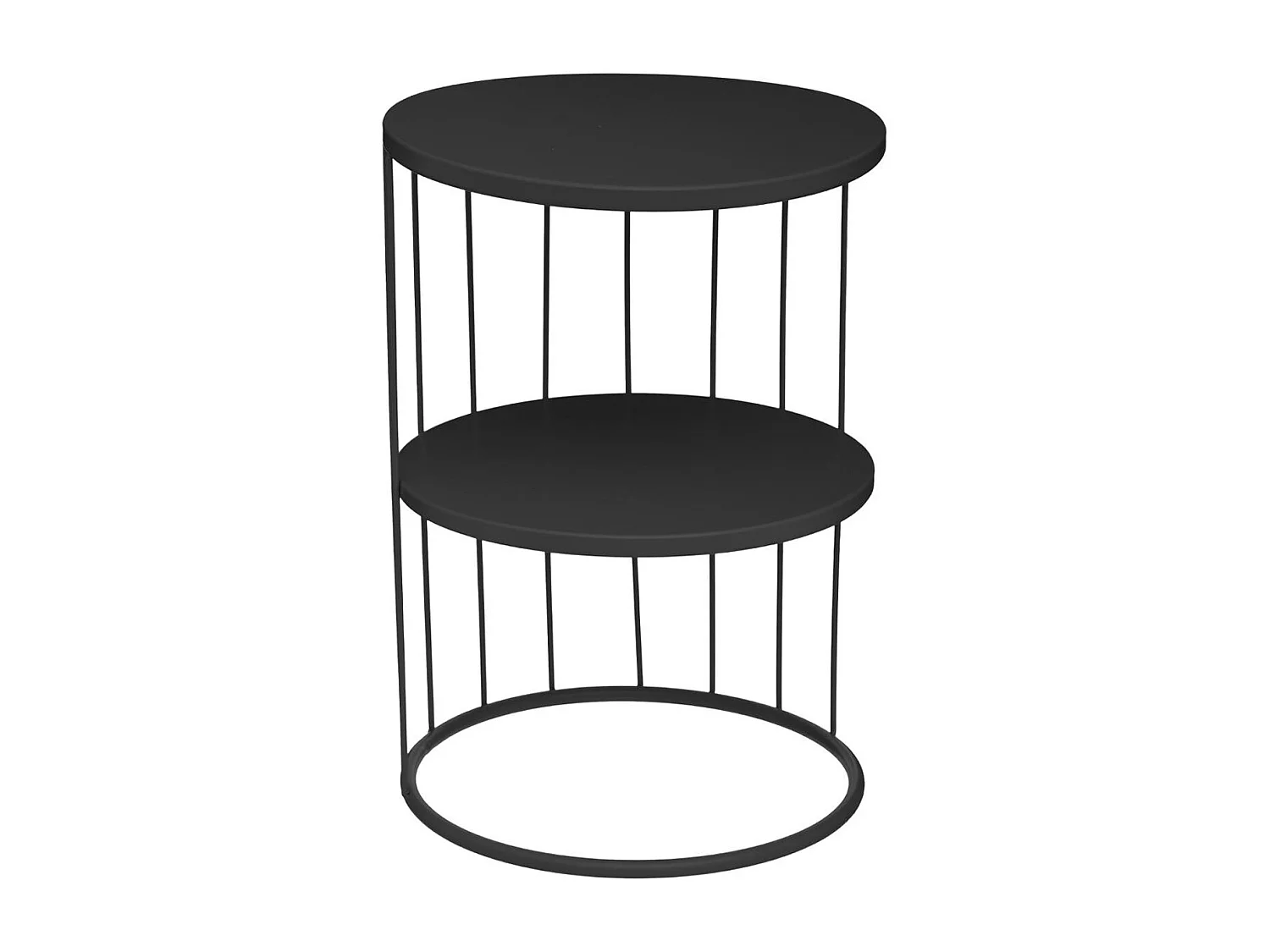 Table d'appoint en fer de couleur noire - L.36 x l.36 x H.52 cm